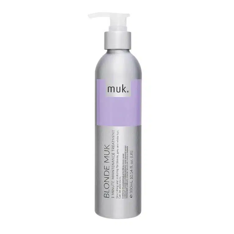 A bottle of Blonde muk 1 Minute Treatment 300ml on a white background.