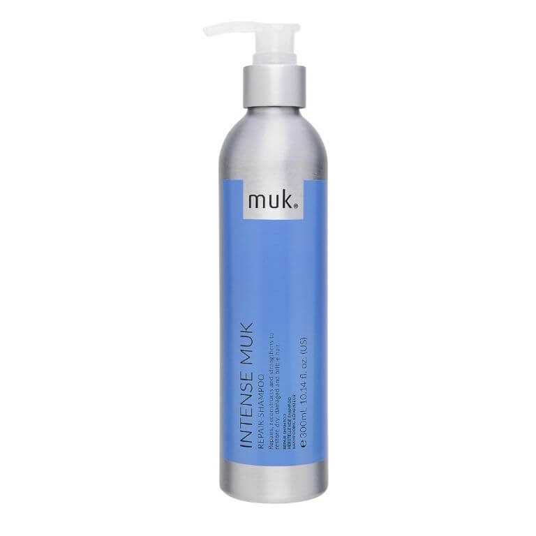 A bottle of Muk - Haircare - Intense muk Repair Shampoo 300ml on a white background.