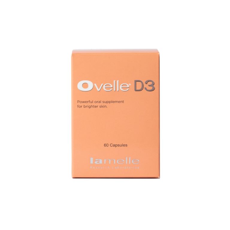 A box of Lamelle - Ovelle®D3 60 capsules on a white background.