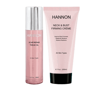 Hannon neck and bust firming cream and tube by Hannon.