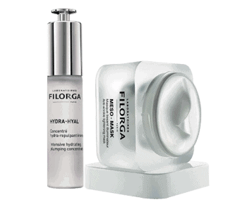 A bottle of flora facial cream and a bottle of eye cream on a white background.