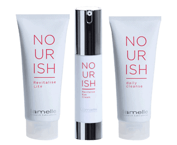 Sensitive Skin Nourish skin care kit featuring Lamelle products