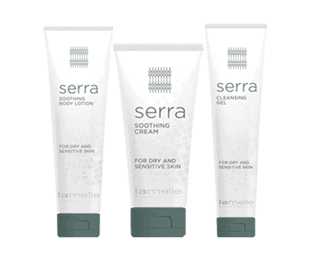 Serra body care set by Lamelle, perfect for sensitive skin.