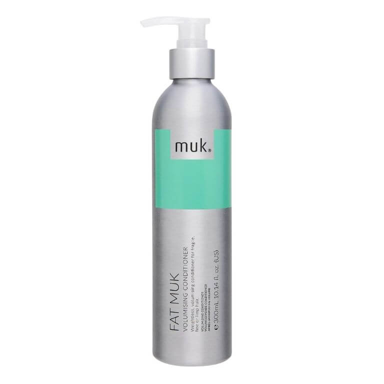 A bottle of Fat muk Volumising Conditioner 300ml on a white background.