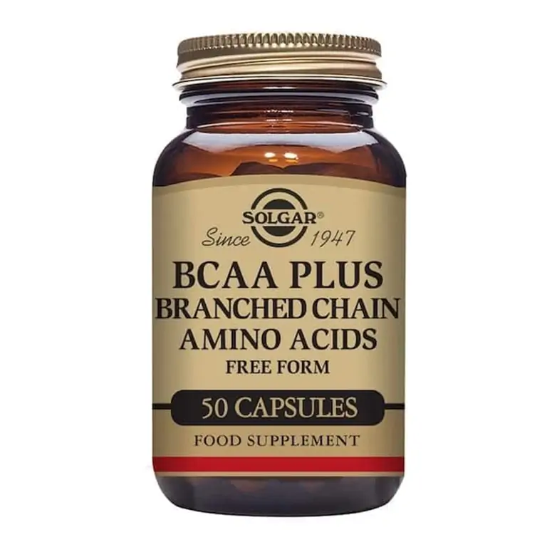 A bottle of Solgar - Free Form Amino Acids - BCAA Plus Vegicaps - Size: 50