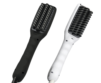 Two ikoo hair brushes on a black background.