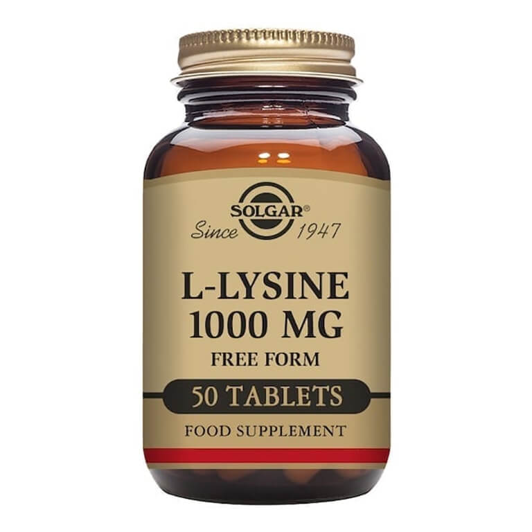 Solgar - Free Form Amino Acids - L-Lysine 1000mg Tabs - Size: 50