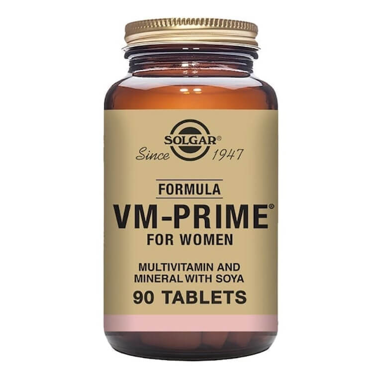 A bottle of Solgar - Multi-Vitamins - VM Prime for Women. Size: 90