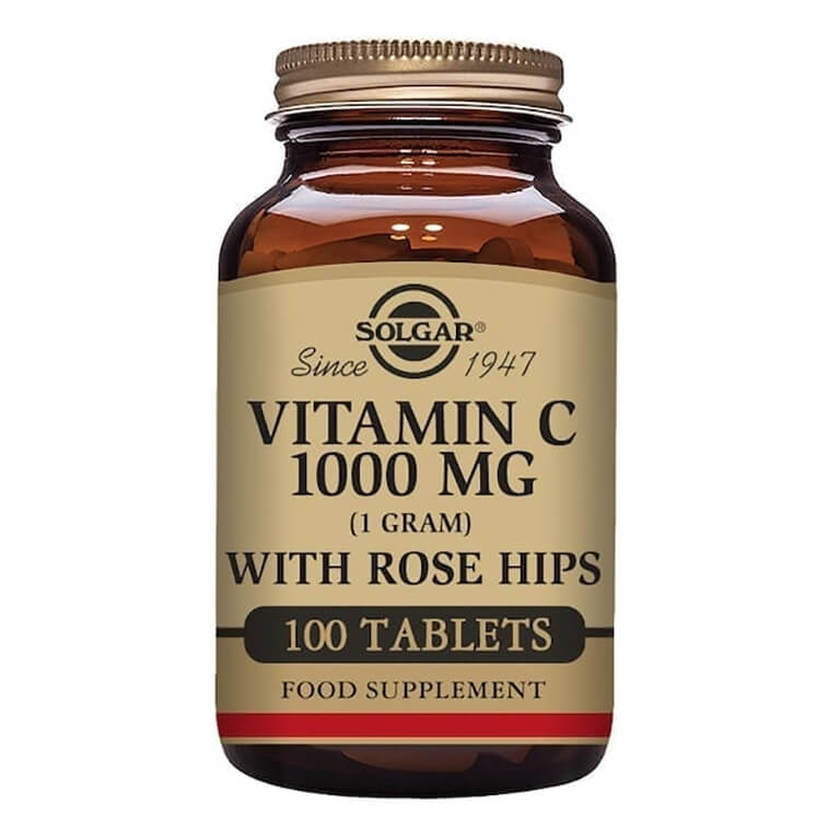 Solgar - Vitamin C / Bioflavonoids - Vitamin C 1000mg with Rose Hips Tabs - Size: 100