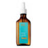 Moroccan oil with a bottle on a white background.
