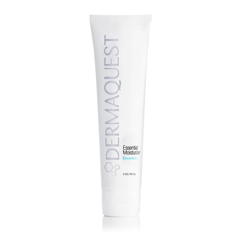 A tube of Dermaquest - Essential Moisturizer 60ml on a white background.
