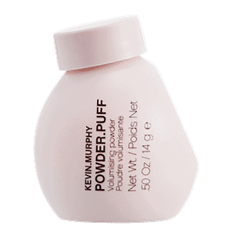 A bottle of powder puff on a white background.