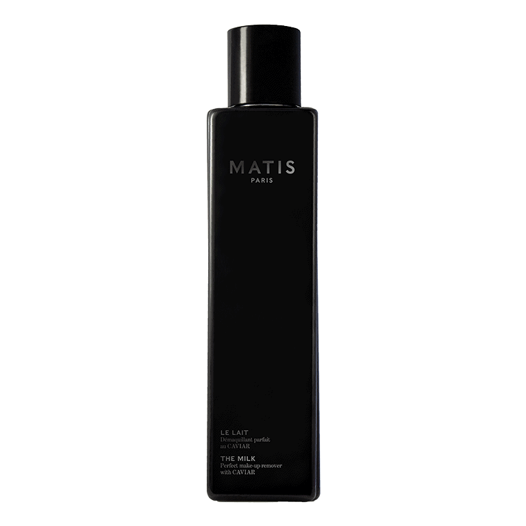 A sleek black Matis - The Milk 200ml bottle on a crisp white background.