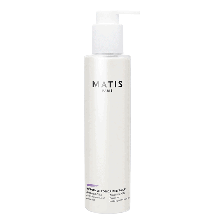 A white bottle with a white label from Matis - Authentik-Milk 200ml.