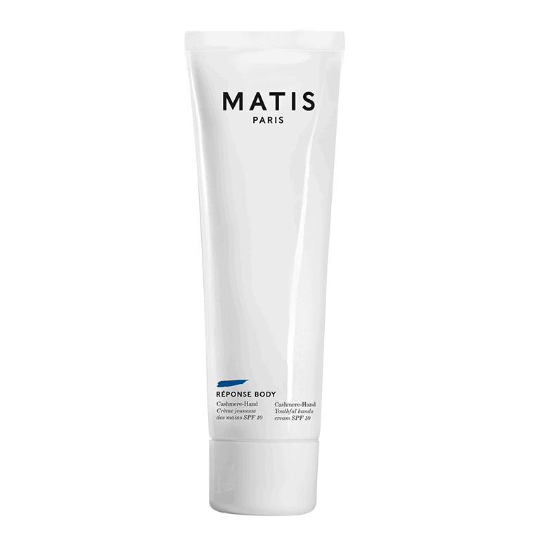 A tube of Matis - Cashmere-Hand face cream on a white background, 50ml.