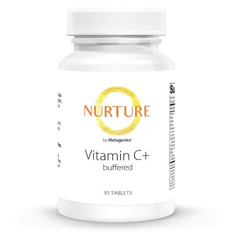 Nurture Metagenics - Vitamin C+ Buﬀered 30 Tabs capsules.
