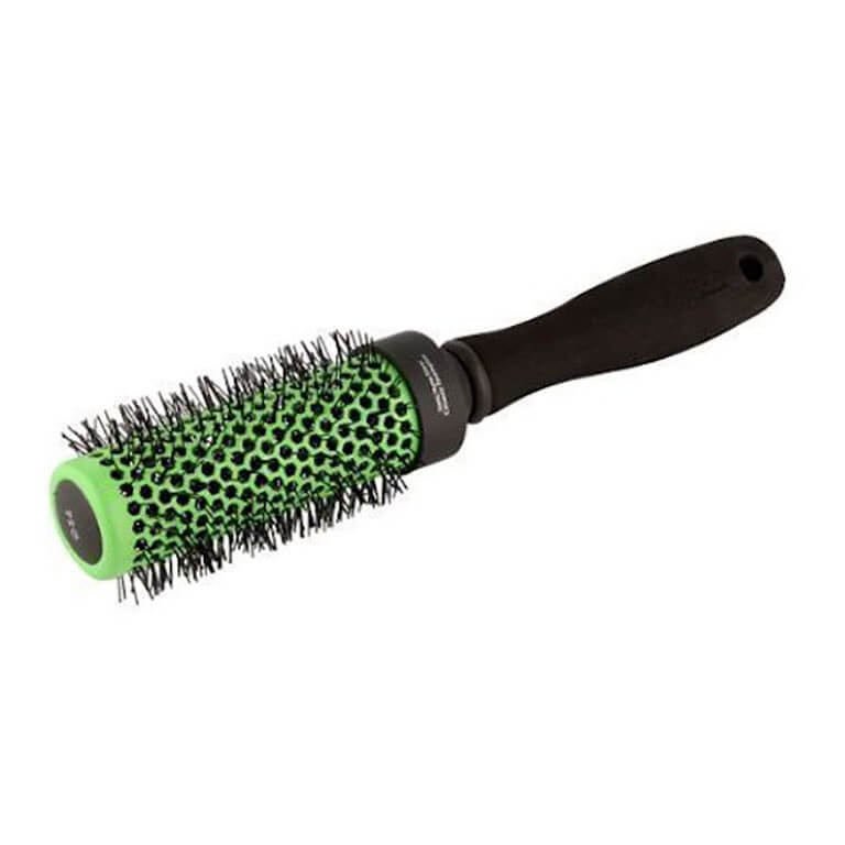 A Unibrush - Brush Thermal 34mm (Green) with green bristles on a white background.