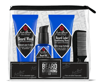 Black & blue beard care kit.