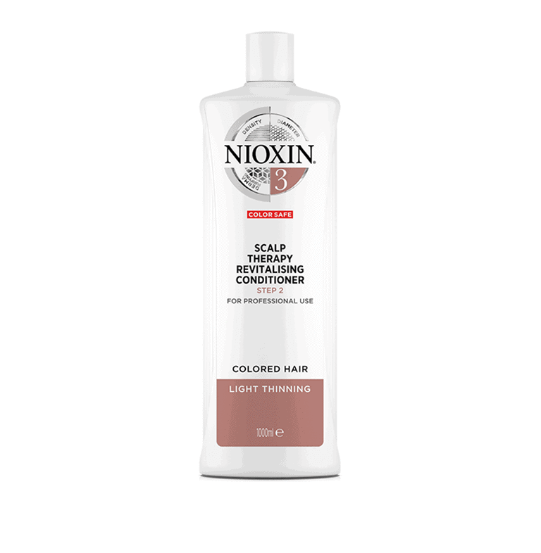 A bottle of nioxin lightening conditioner on a white background.