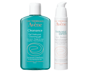 Avene cleansing gel and cleanser.