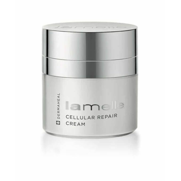 A jar of Lamelle - Dermaheal - Cellular repair cream on a white background.