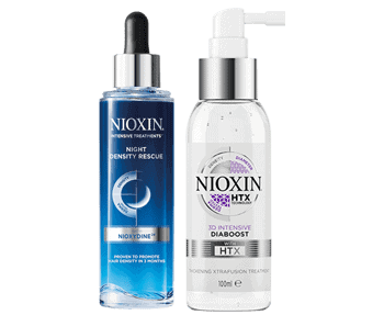 A bottle of nioxin and a bottle of nioxin.