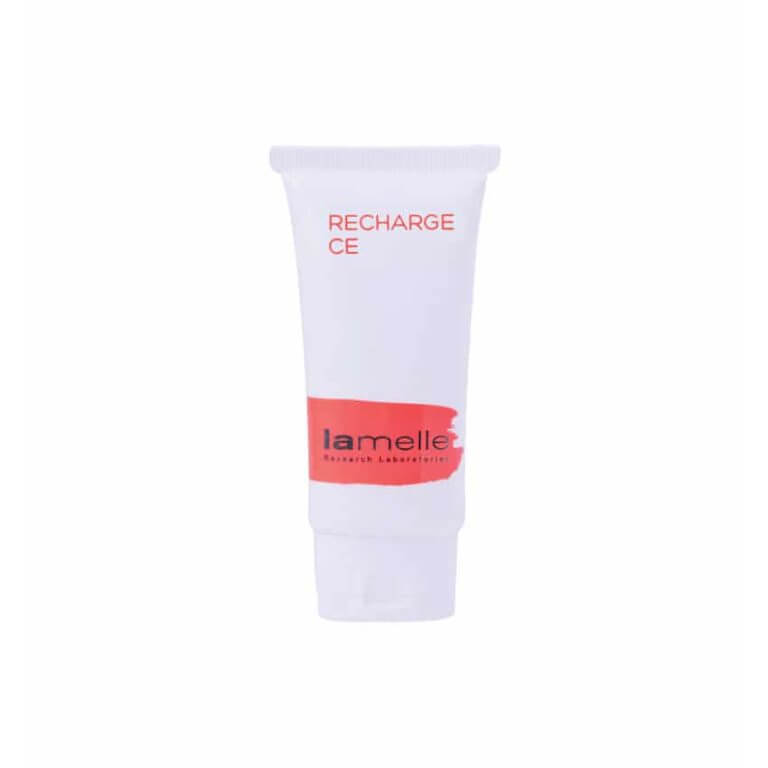A tube of Lamelle - Correctives Recharge CE complex cream on a white background.