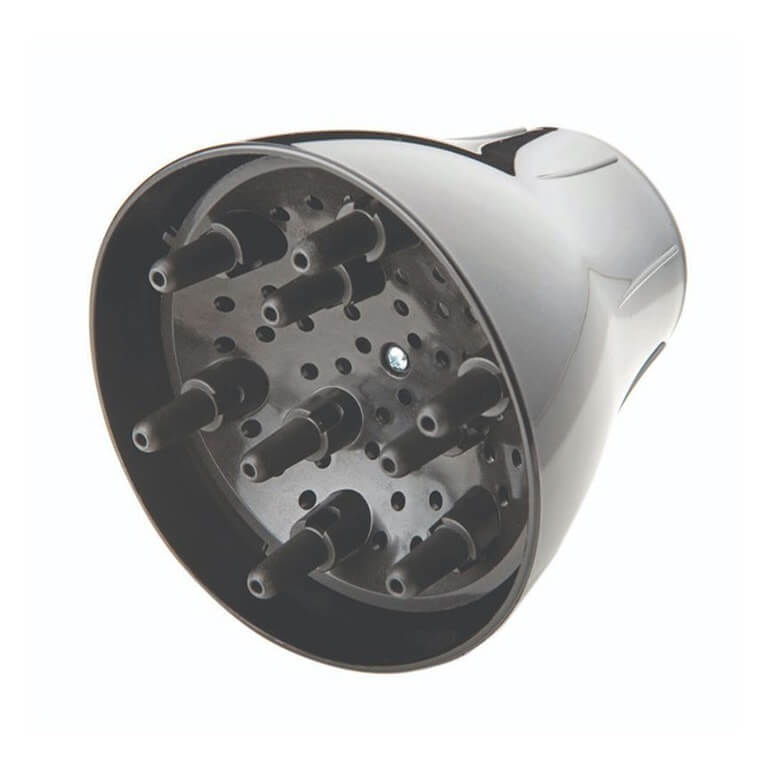 A black Parlux - Diffuser Parlux 3800 Only hair dryer with a lot of holes in it.
