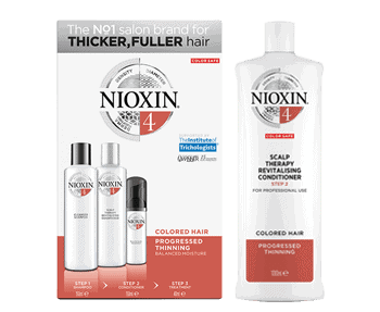 Nioxin thicker fuller hair shampoo and conditioner.