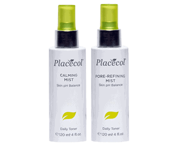 Two bottles of placecel cleansing and hydrating spray.
