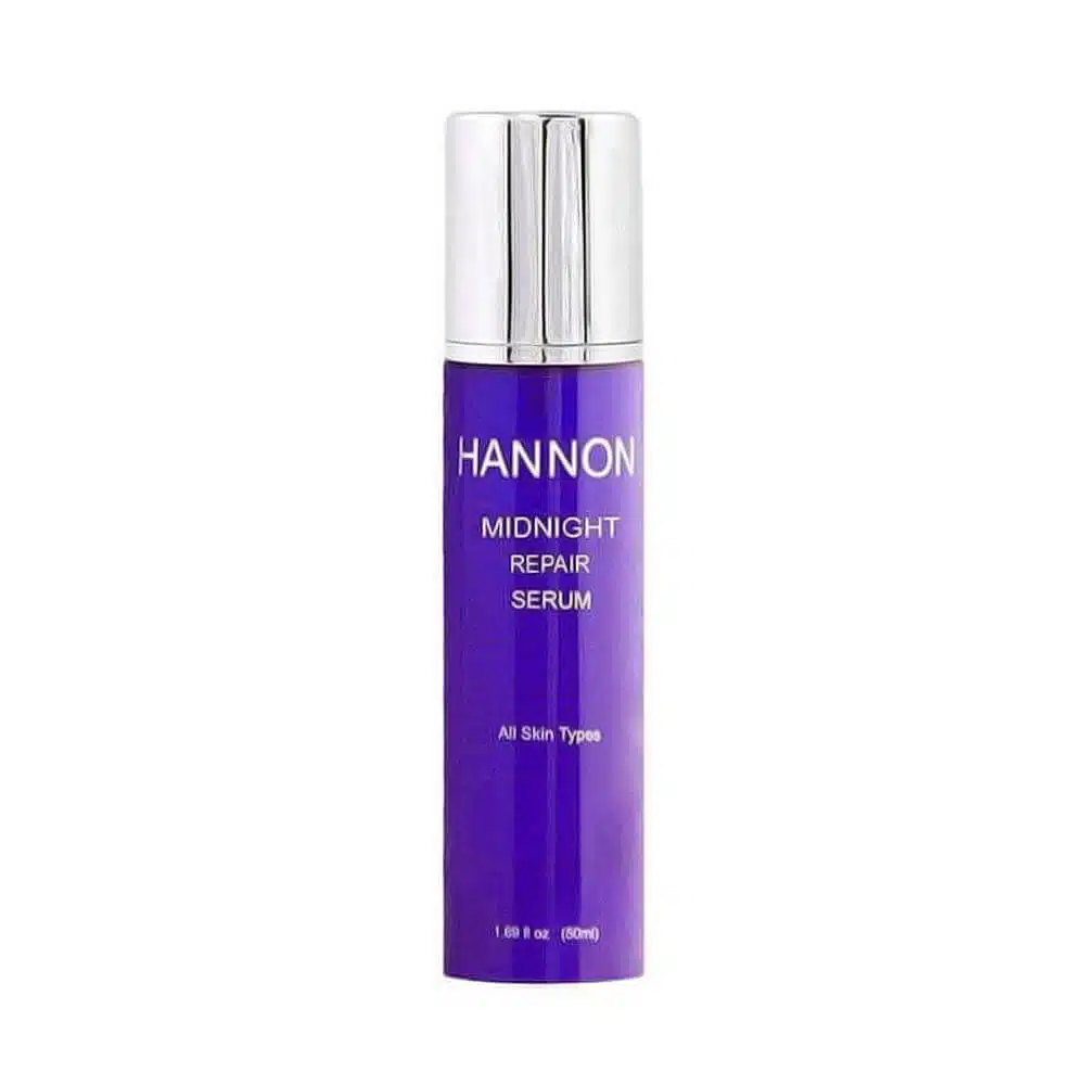 A bottle of Hannon - Midnight Repair Serum on a white background.