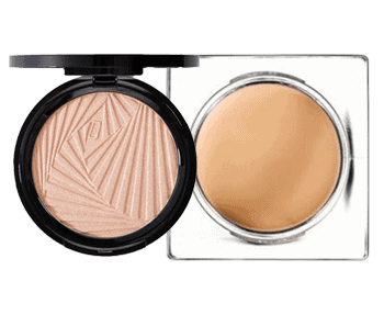 A compact powdered foundation with a beige color.