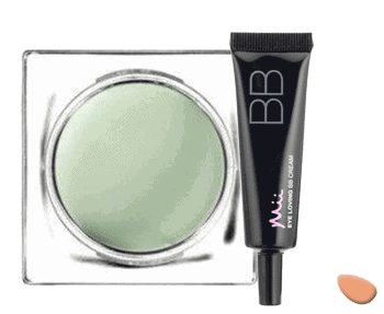 Bb concealer in green with a tube.