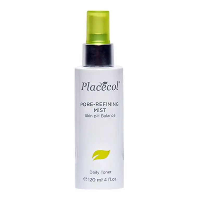 A bottle of Placecol - Pore-Refining Mist 120 ml on a white background.