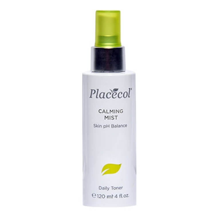 A bottle of Placecol - Calming Mist 120 ml on a white background.