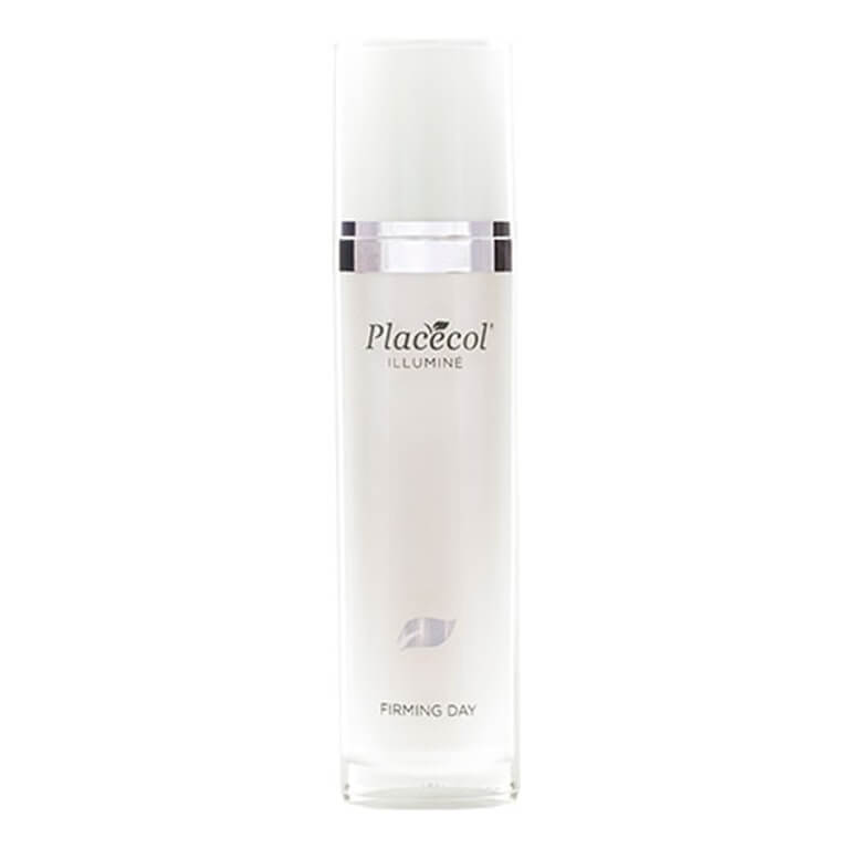 A white Placecol - Illuminé Firming Day 50 ml bottle with a white lid on a white background.