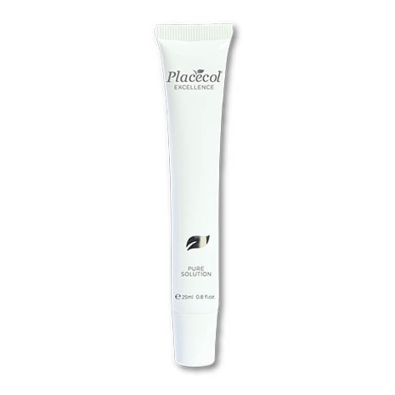A tube of Placecol - Pure Solution 25 ml on a white background.