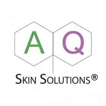 The logo for aq skin solutions.