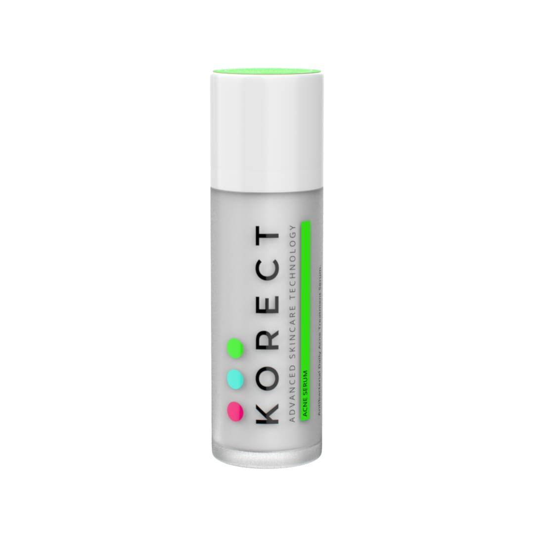 A tube of Korect - Acne Serum 30ml on a white background.