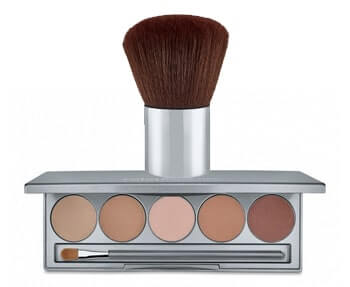 A Colorescience makeup palette with a brush.