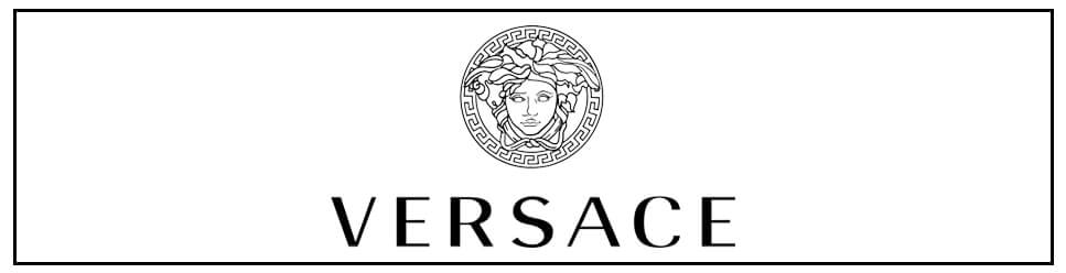 The versace logo on a white background.