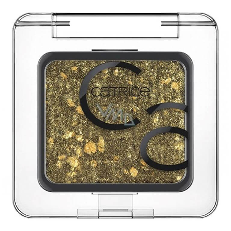 A gold glitter eyeshadow in a clear container by Catrice - Art Couleurs Eyeshadow 360.
