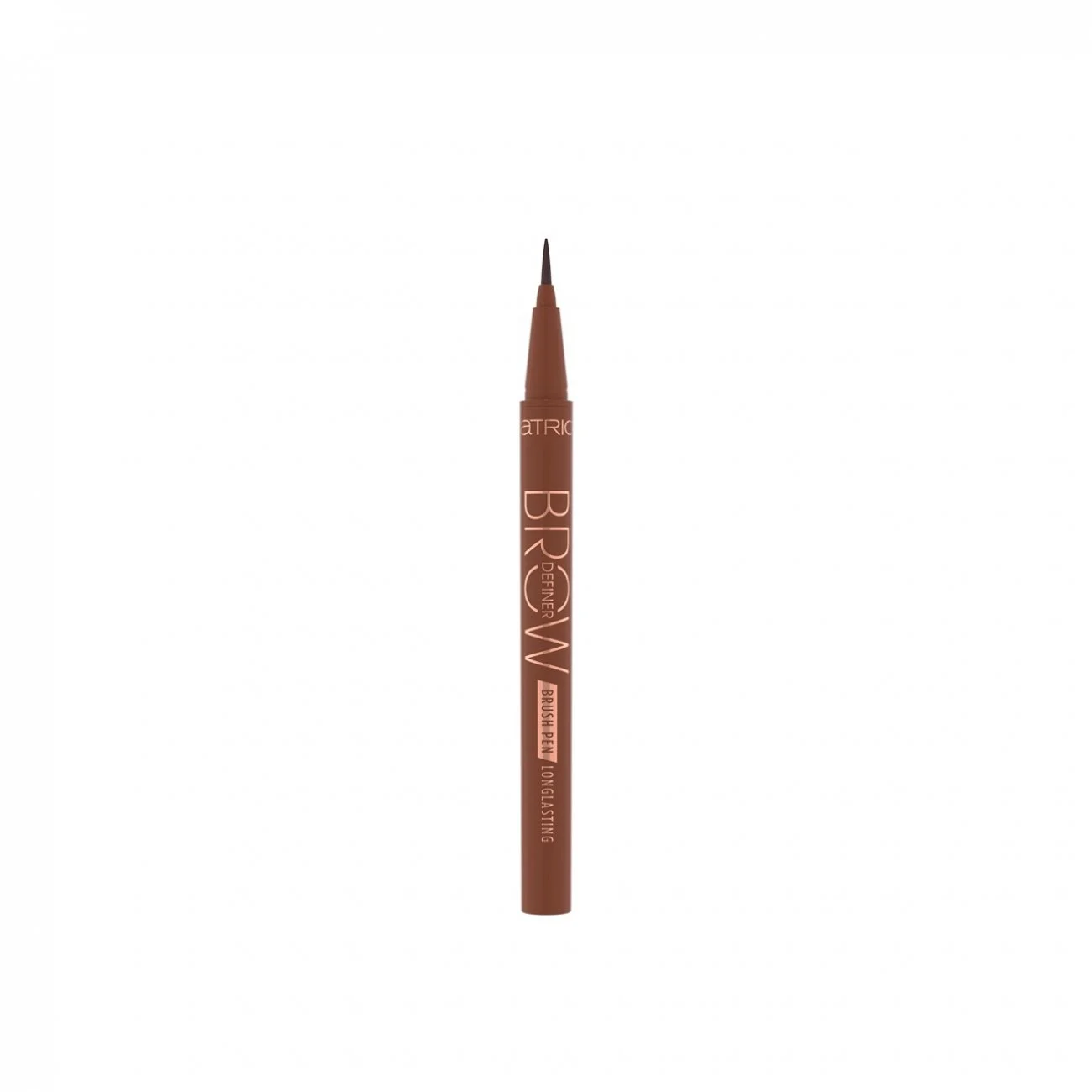A brown Catrice - Brow Definer Brush Pen Longlasting 020 on a white background.