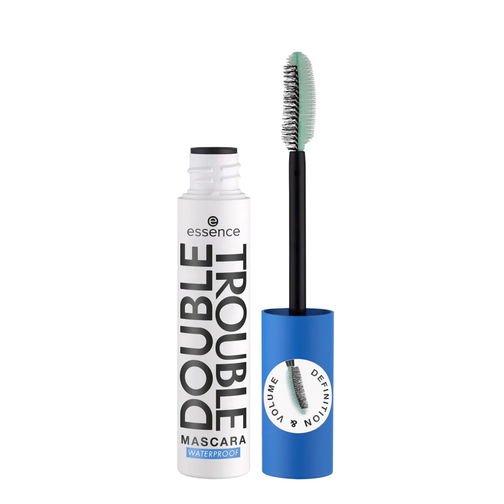 Double trouble mascara with a blue tube from Essence - Essence Double Trouble Mascara Waterproof.