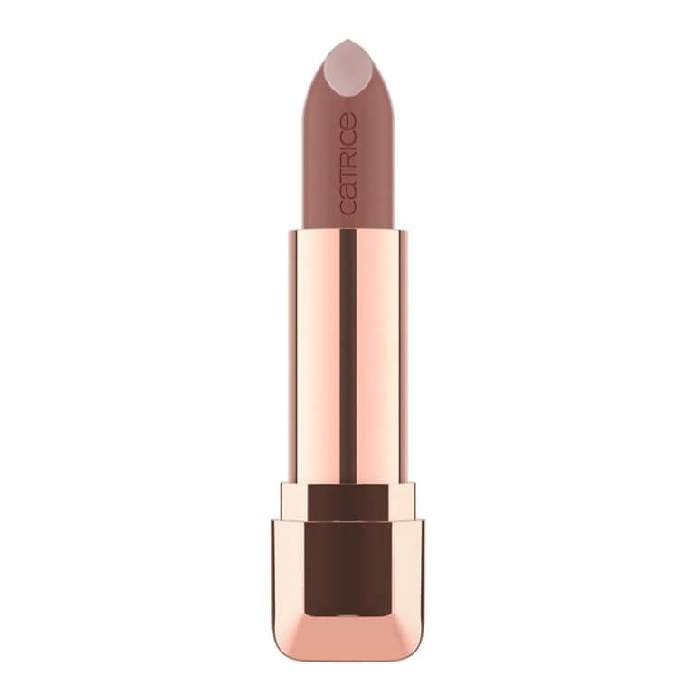 A lipstick with a Catrice - Full Satin Nude Lipstick 030 rose gold finish.