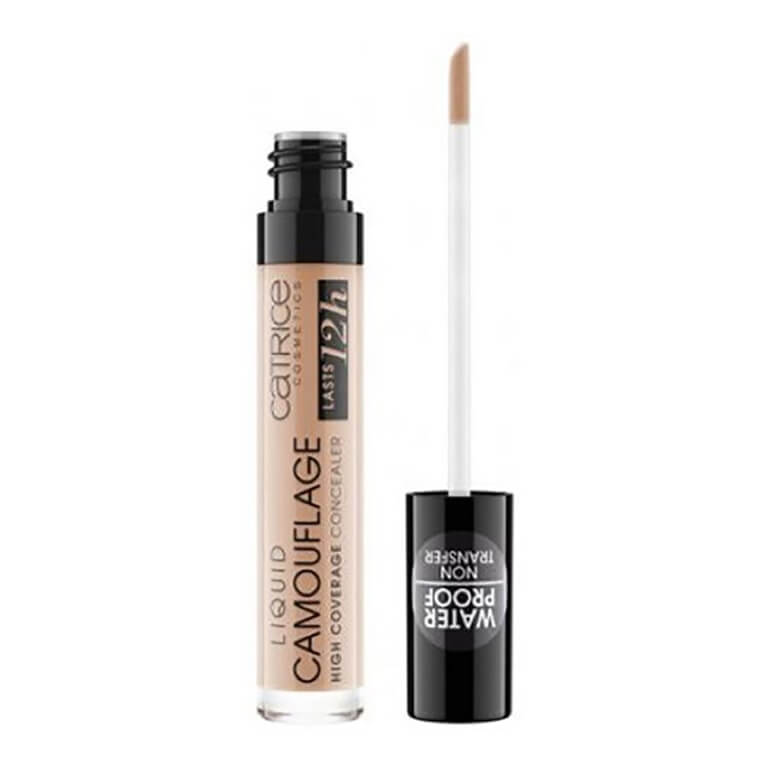 A tube of Catrice - Liquid Camouflage High Coverage Concealer 020 with a light beige color.