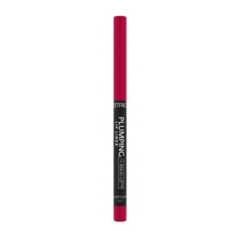 A red eyeliner pencil on a white background from Catrice - Plumping Lip Liner 110.