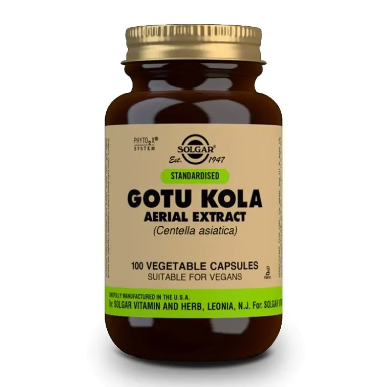 Solgar - Standardised Gotu Kola Aerial Extract Vegatable Capsules - Pack of 100