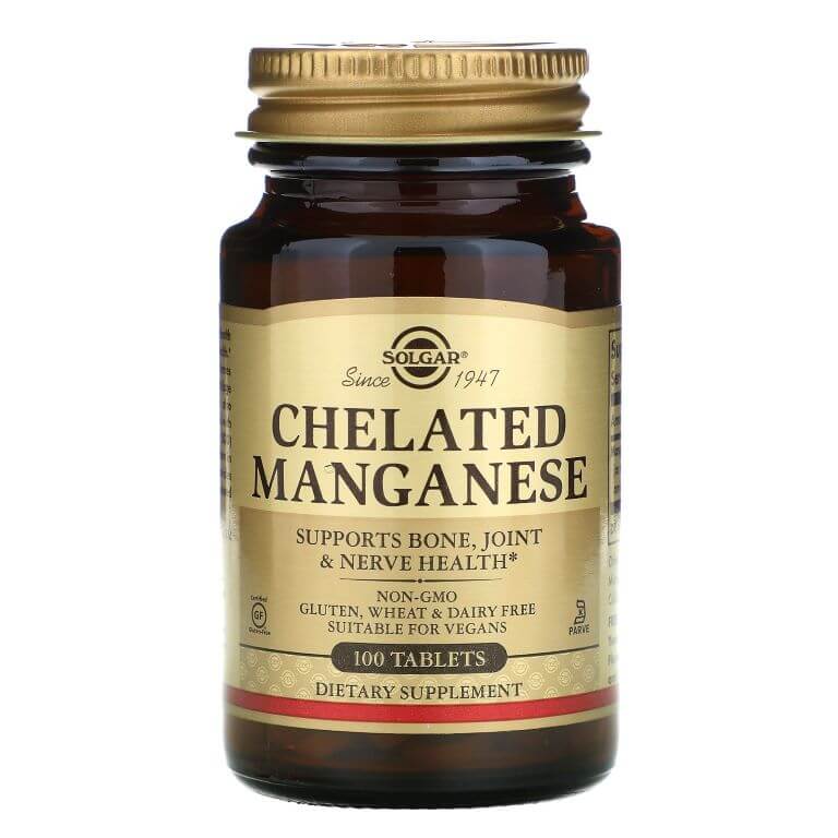 Solgar - Chelated Manganese Tablets - Pack of 100