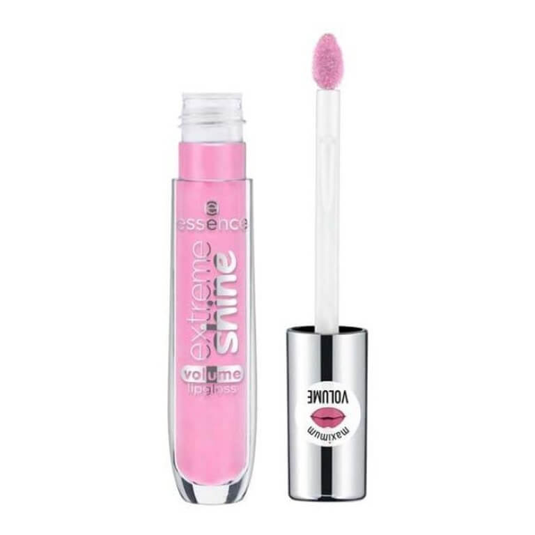 L'oreal shine lipgloss in pink with Essence - Extreme Shine Volume Lipgloss 02.